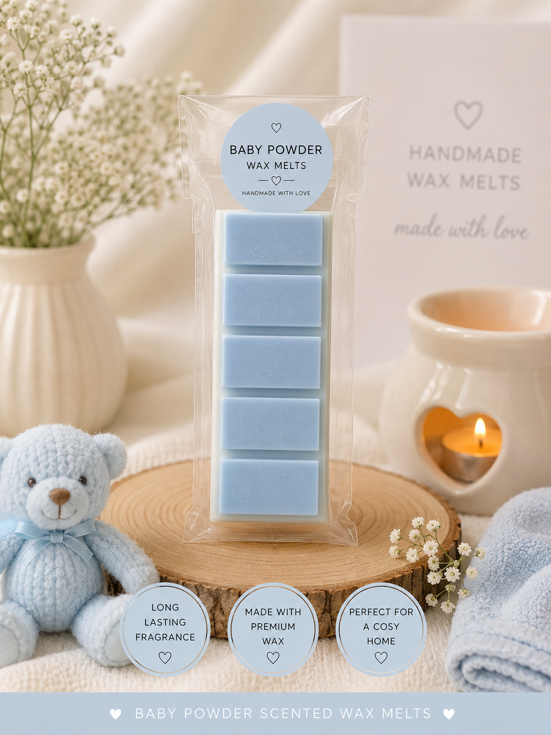Baby powder wax melt bar
